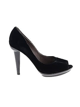 Bottega Veneta Black Velvet Peep Toe Heels (view 1)
