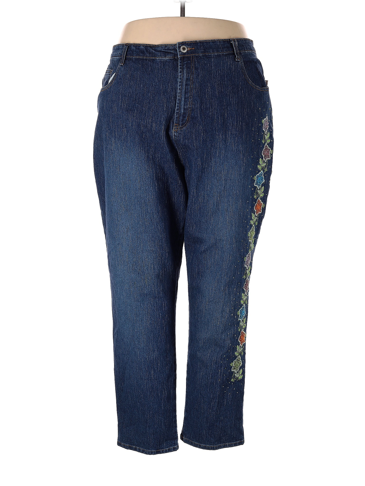 Westport Solid Blue Jeans Size 24W (Plus) - 37% off | ThredUp