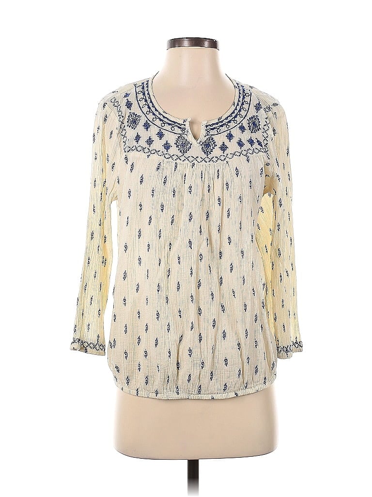 Lucky Brand Ivory Long Sleeve Blouse Size S - photo 1