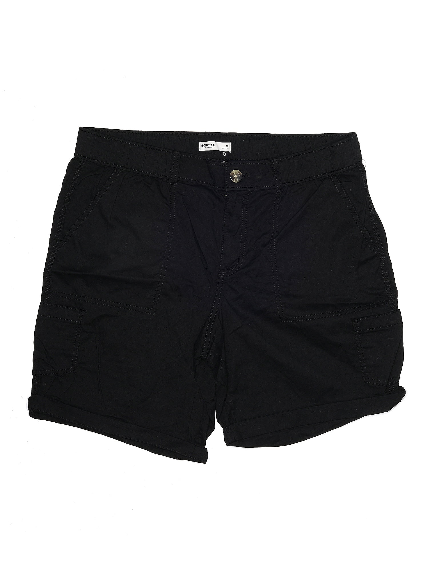 Sonoma Goods for Life Solid Black Cargo Shorts Size 16 60 off ThredUp