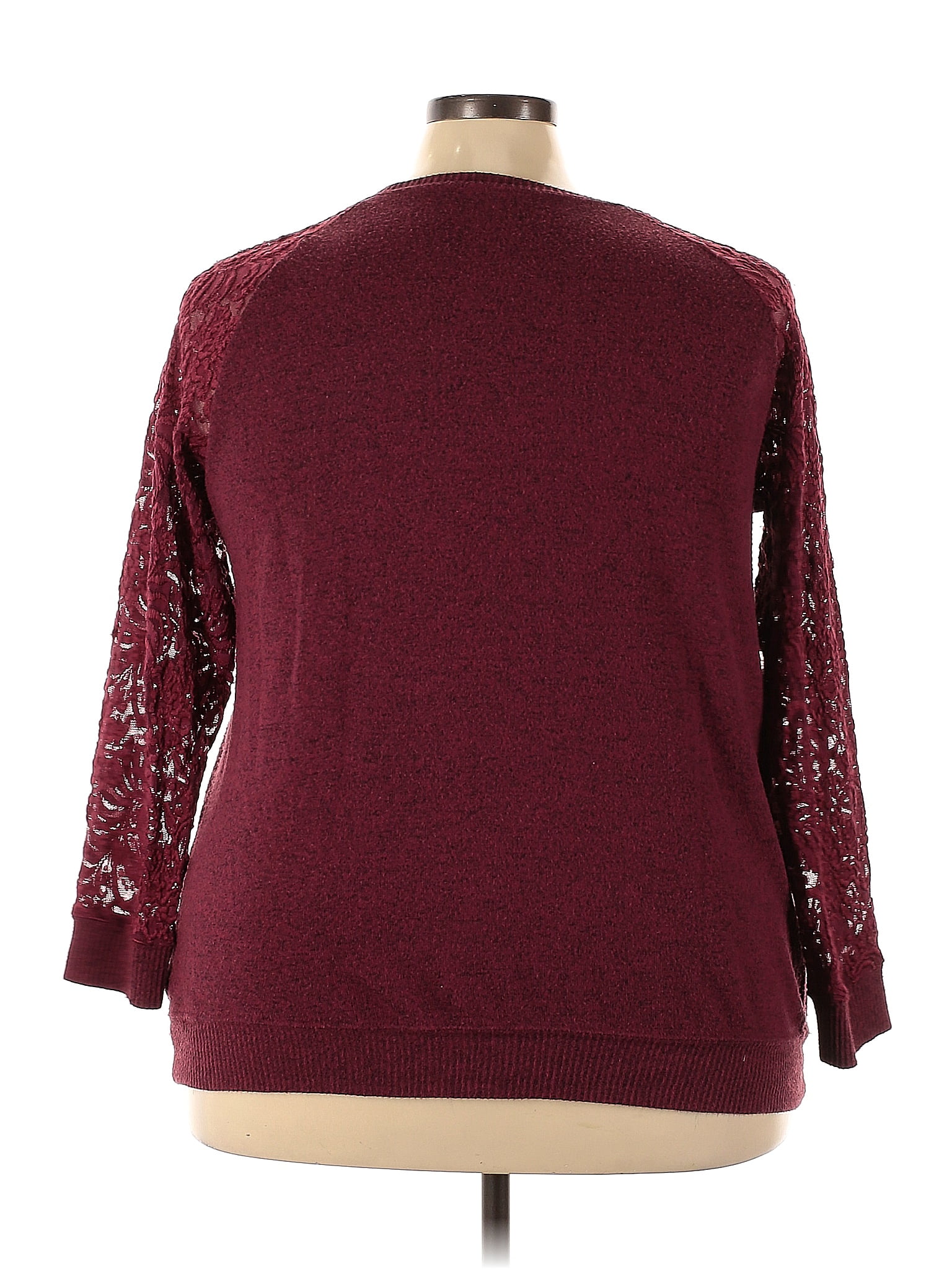 Knox Rose Color Block Maroon Burgundy Pullover Sweater Size L - 40% off