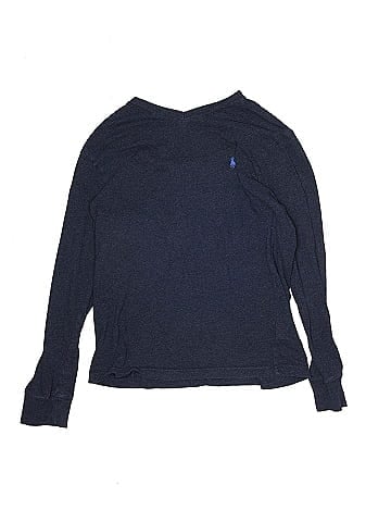 Polo by Ralph Lauren 100% Cotton Marled Navy Blue Long Sleeve T