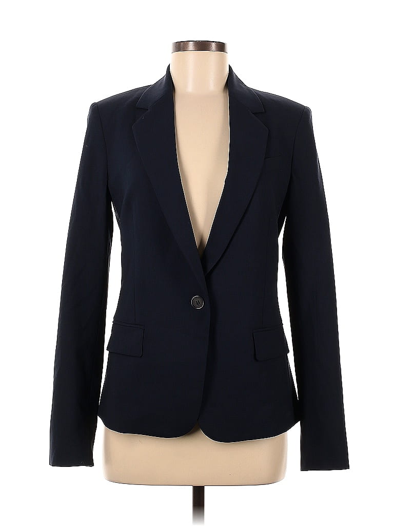 Theory Solid Navy Blue Wool Blazer Size 8 - 82% off