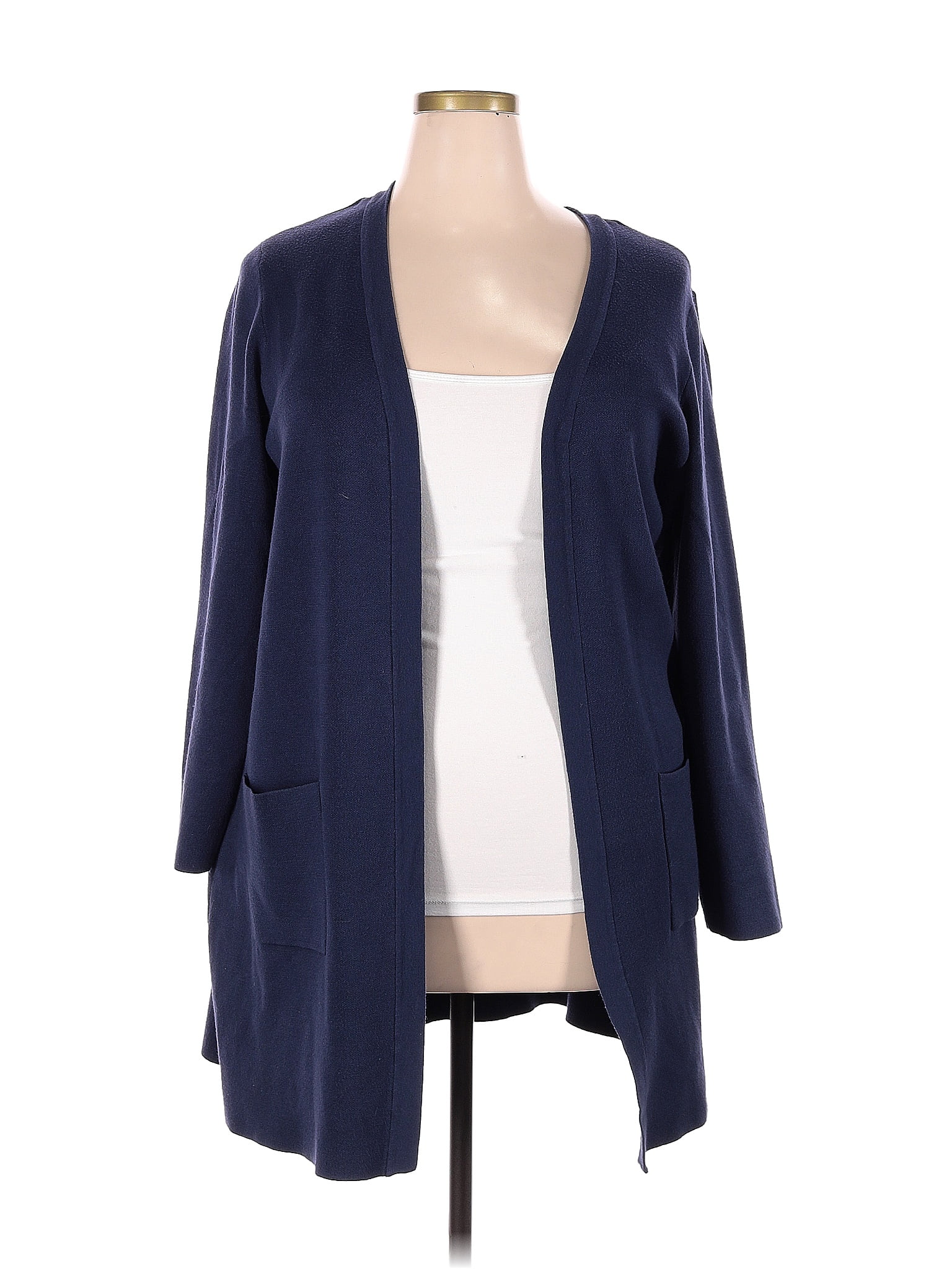 Torrid Color Block Solid Navy Blue Cardigan Size 3X Plus (3) (Plus ...