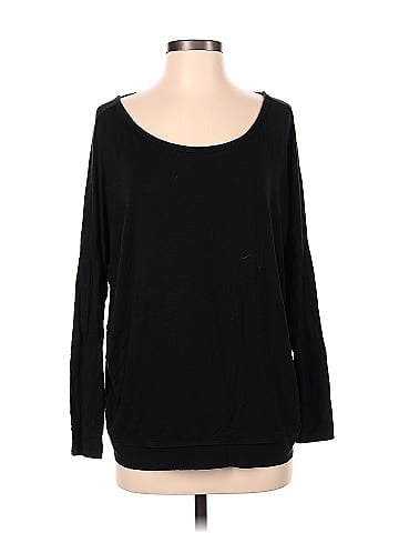 GAIAM Polka Dots Black Long Sleeve T-Shirt Size XS - 48% off