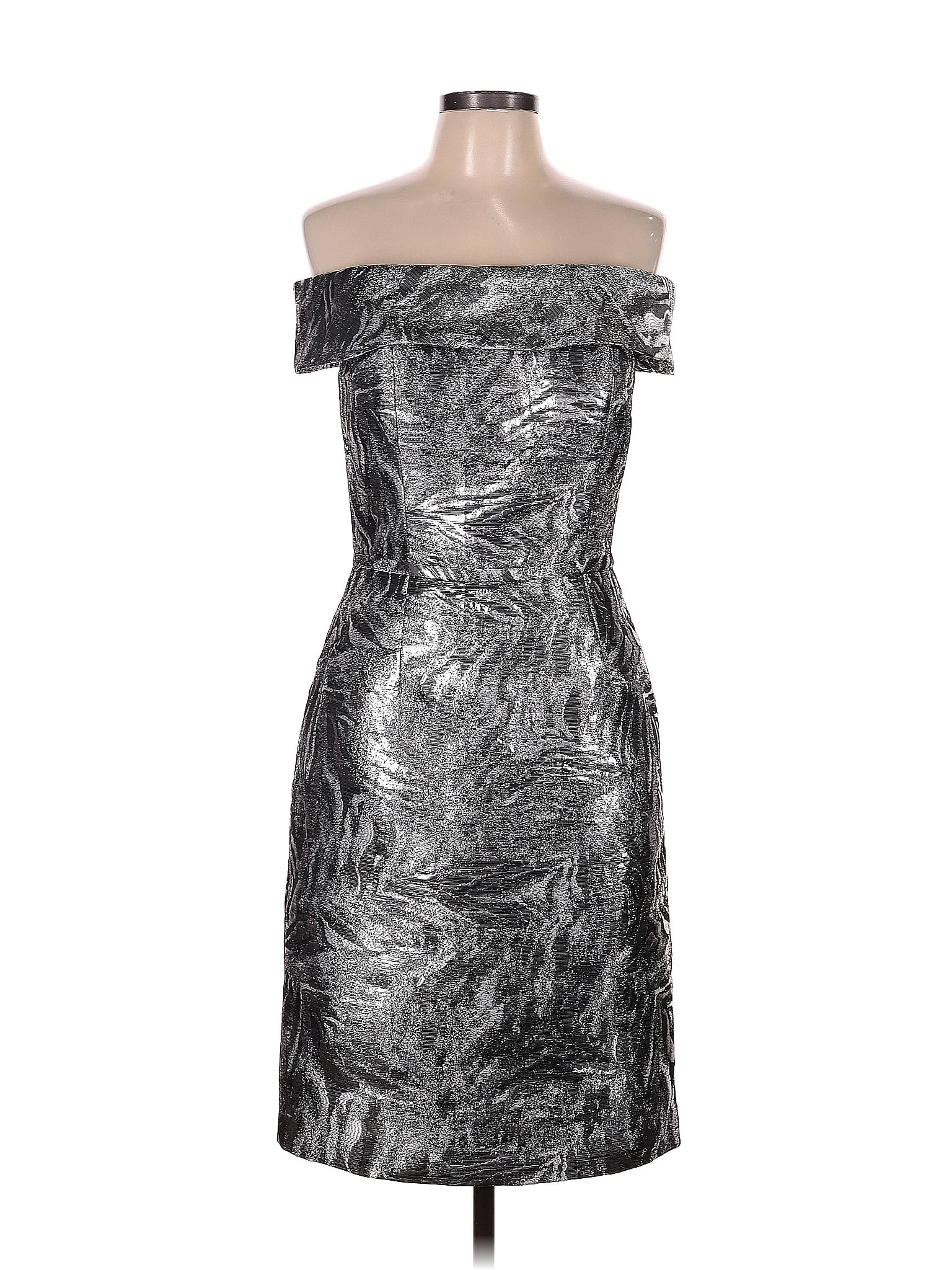 Calvin Klein Metallic Silver Cocktail Dress Size 8 - 69% off | ThredUp