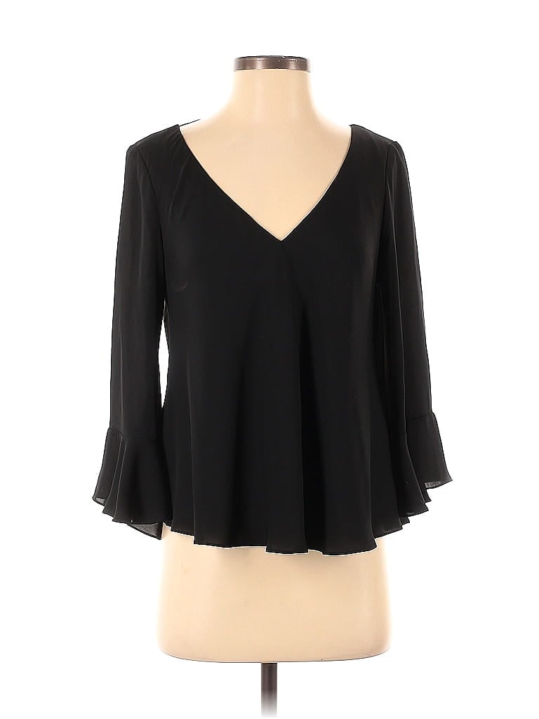 Amanda Uprichard 100% Polyester Black 3/4 Sleeve Blouse Size S - photo 1