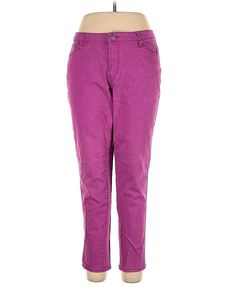 Avenue Color Block Purple Jeans Size 14 (Plus) - photo 1