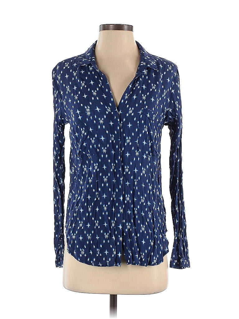 Cloth & Stone 100% Rayon Blue Long Sleeve Button-Down Shirt Size S - photo 1
