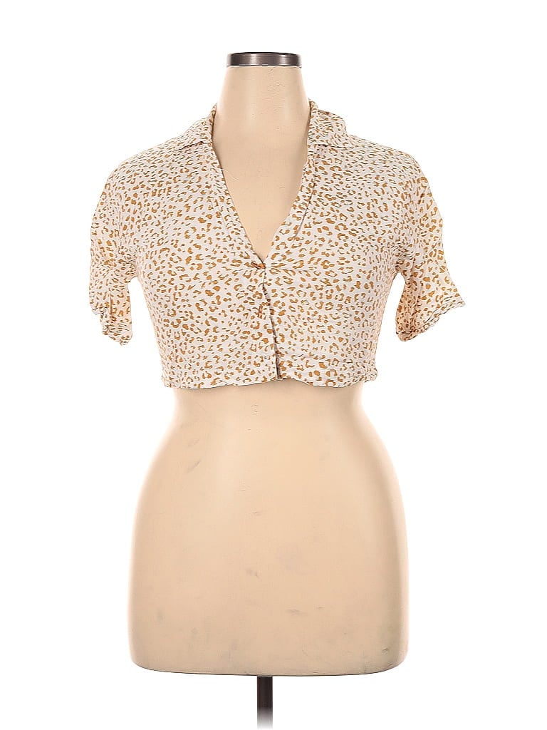 Pre-owned Kirious Short Sleeve Blouse In Brown