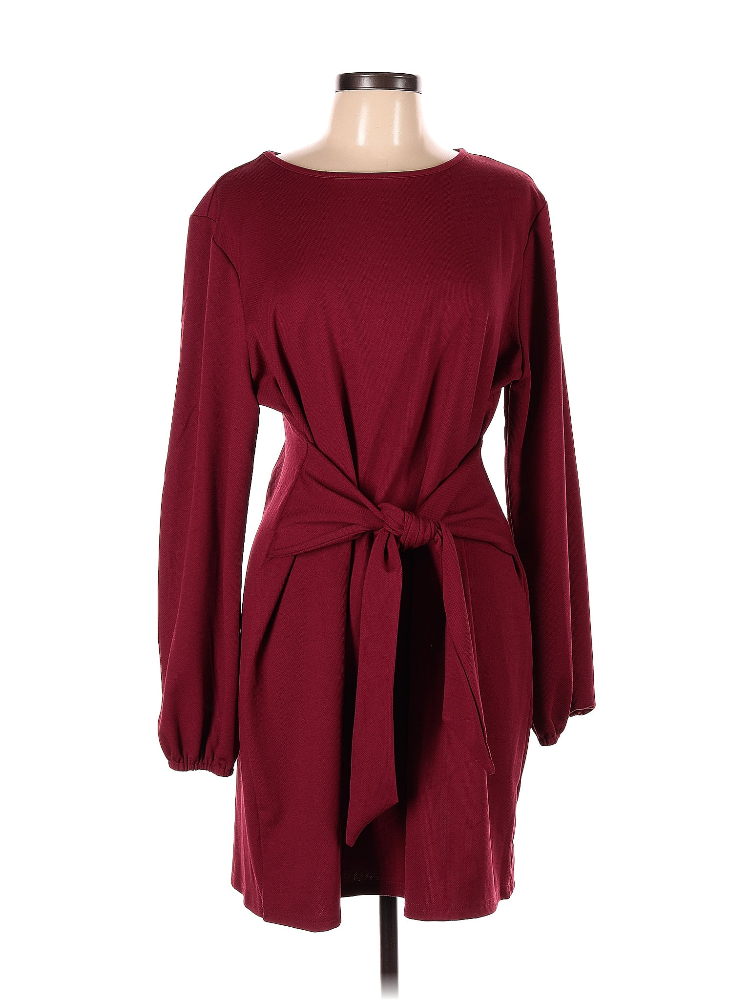 Prettygarden Solid Maroon Burgundy Casual Dress Size XL - 60% off | ThredUp