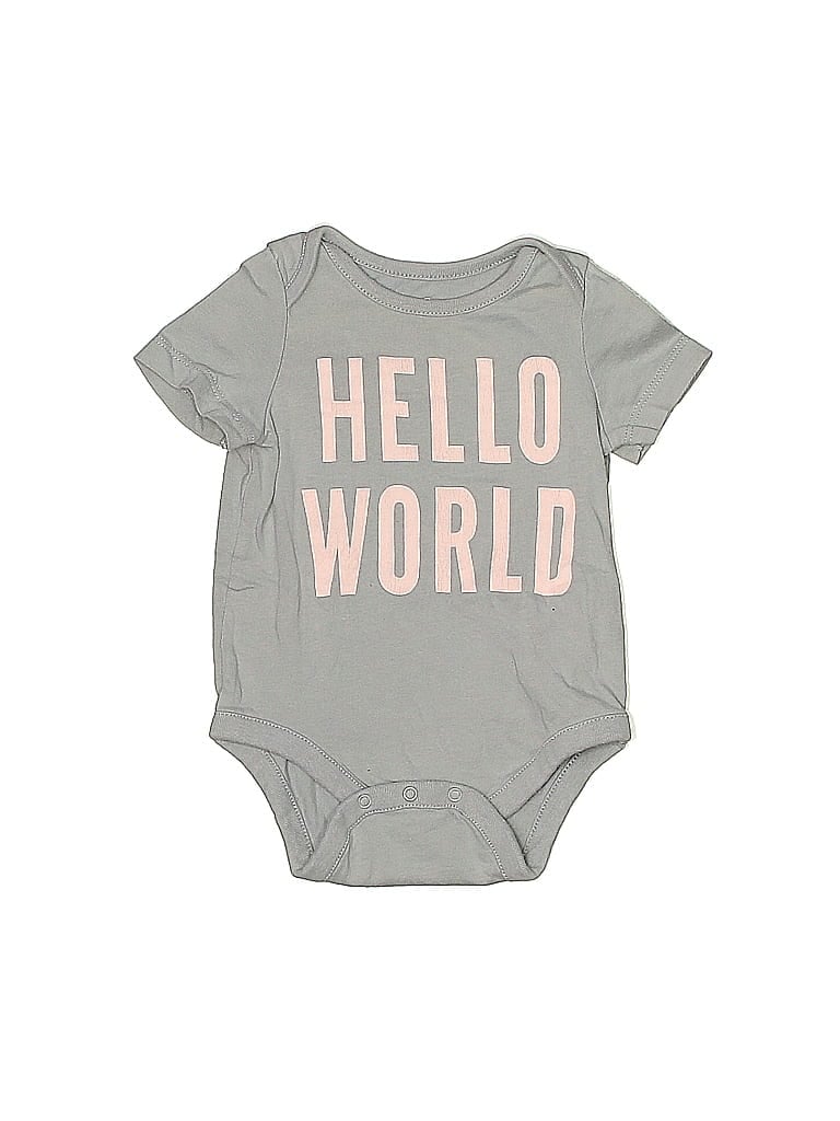 Click to view more detailed imagery on our partner's website Pre-owned Baby Gap Babies' Short Sleeve Onesie In Gray