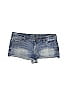 Mossimo 100% Cotton Acid Wash Print Ombre Blue Denim Shorts Size 16 - photo 1