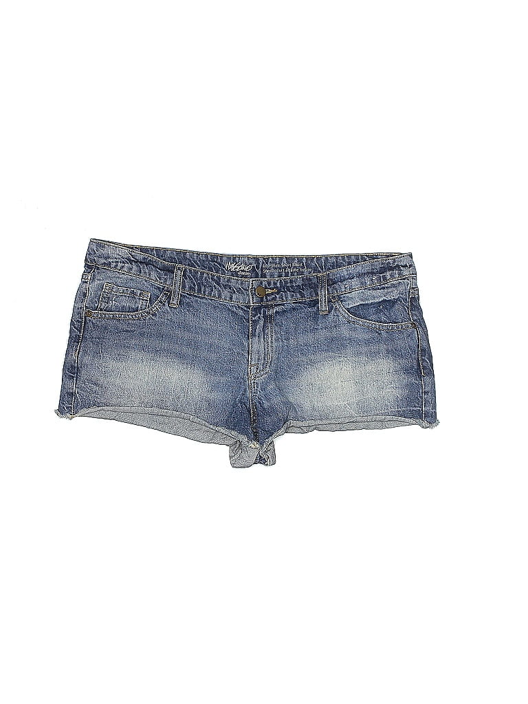 Mossimo 100% Cotton Acid Wash Print Ombre Blue Denim Shorts Size 16 - photo 1