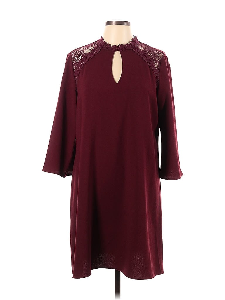 Madison Leigh 100% Polyester Burgundy Casual Dress Size 12 - photo 1