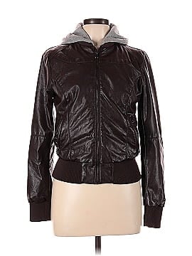Chocolate Faux Leather Jacket (view 1)