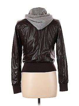 Chocolate Faux Leather Jacket (view 2)