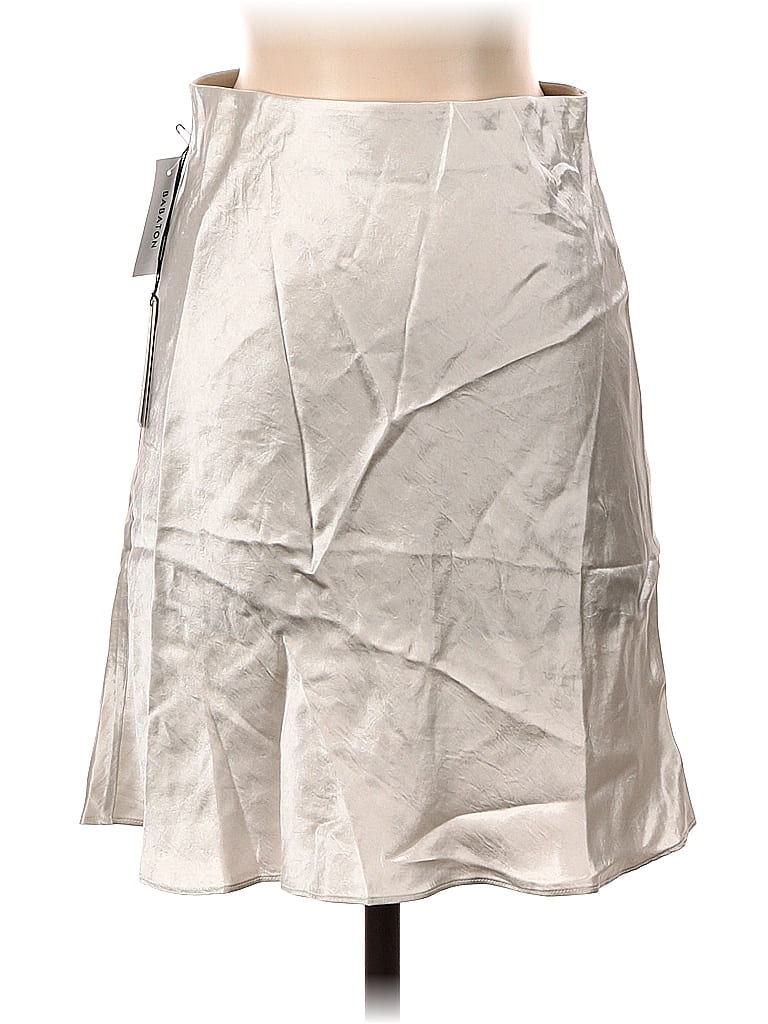 Babaton 100% Acetate Silver Casual Skirt Size 4 - photo 1
