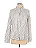 Ann Taylor LOFT Marled Tweed Silver Long Sleeve Button-Down Shirt Size M - photo 1