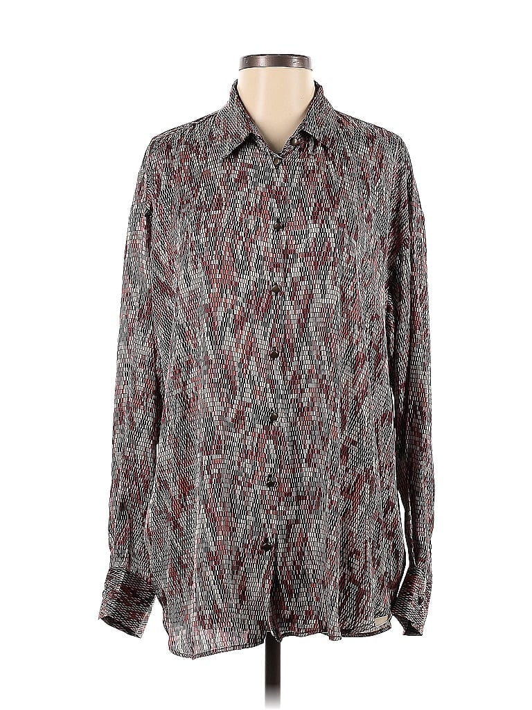 Pre-owned Pari Passu Long Sleeve Blouse In Gray