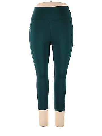 Bally Total Fitness Solid Teal Leggings Size XL - 60% off