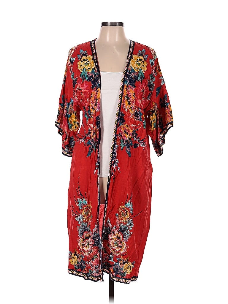 Flying Tomato 100% Rayon Floral Red Kimono Size Med - Lg - 62% off ...