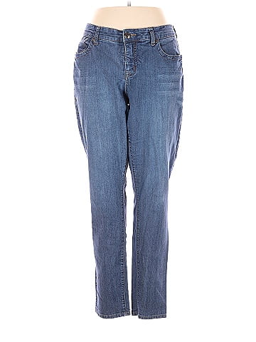 Lane Bryant Solid Blue Jeans Size 16 (Tall) - 62% off