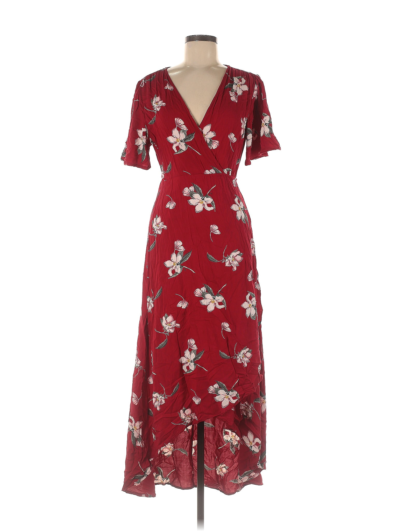 Umgee Floral Maroon Burgundy Casual Dress Size M - 60% off | ThredUp