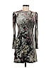 gioffre 100% Viscose Print Gray Cocktail Dress Size EU 40 / US 10 - photo 1