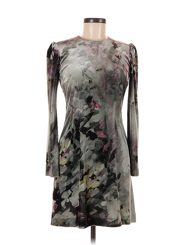 gioffre 100% Viscose Print Gray Cocktail Dress Size EU 40 / US 10 - photo 1