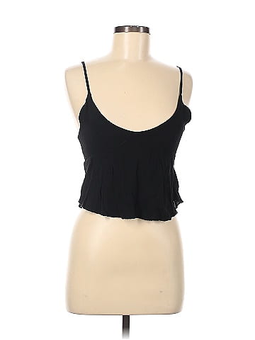 Brandy Melville Solid Black Tank Top One Size - 52% off