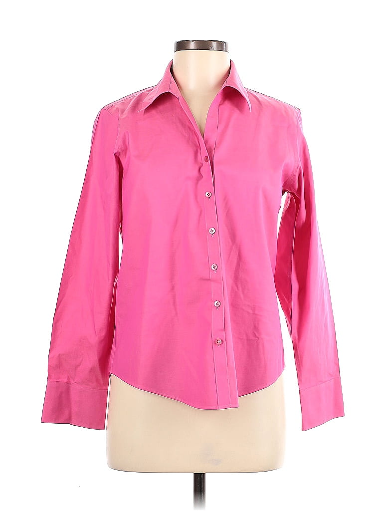 Talbots 100% Cotton Pink Long Sleeve Button-Down Shirt Size 8 - photo 1