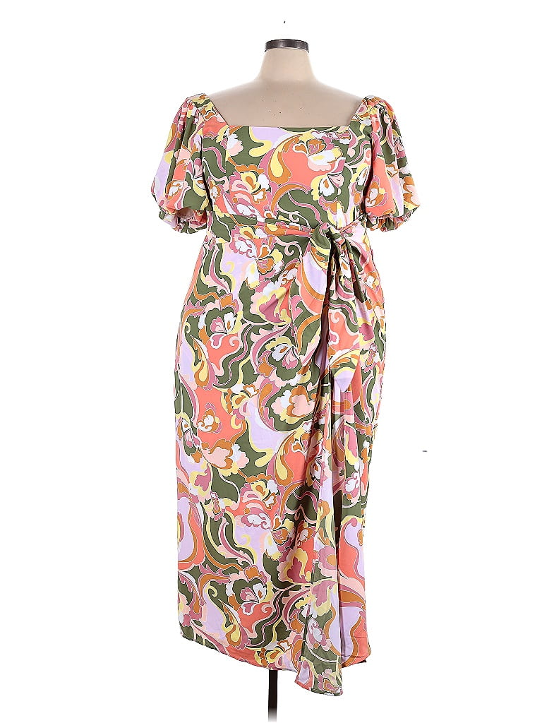 Show Me Your Mumu 100% Polyester Floral Multi Color Tan Casual Dress ...