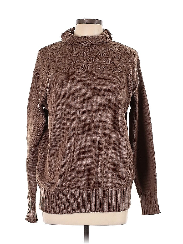Unbranded 100% Polyester Tortoise Brown Turtleneck Sweater Size L - photo 1