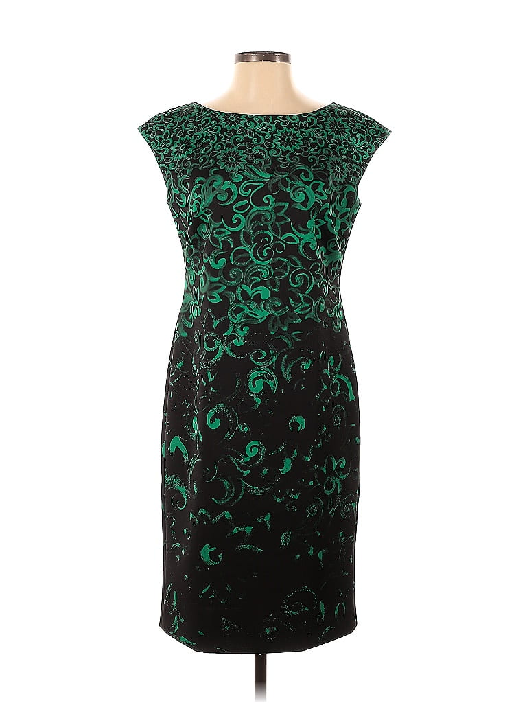 Escada Jacquard Floral Motif Damask Batik Brocade Graphic Green Casual ...