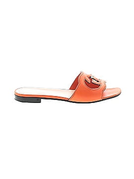 Gucci Leather Interlocking G Cut-Out Slide Sandals (view 1)