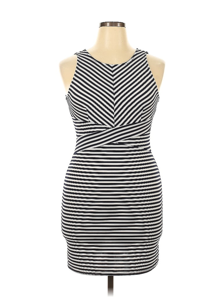 Soprano Stripes Black Casual Dress Size XL - photo 1