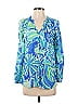 Lilly Pulitzer 100% Rayon Blue Long Sleeve Blouse Size XS - photo 1
