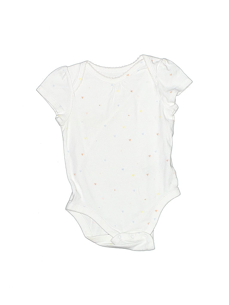 Pre-owned Baby Gap Kids' Short Sleeve Onesie In White