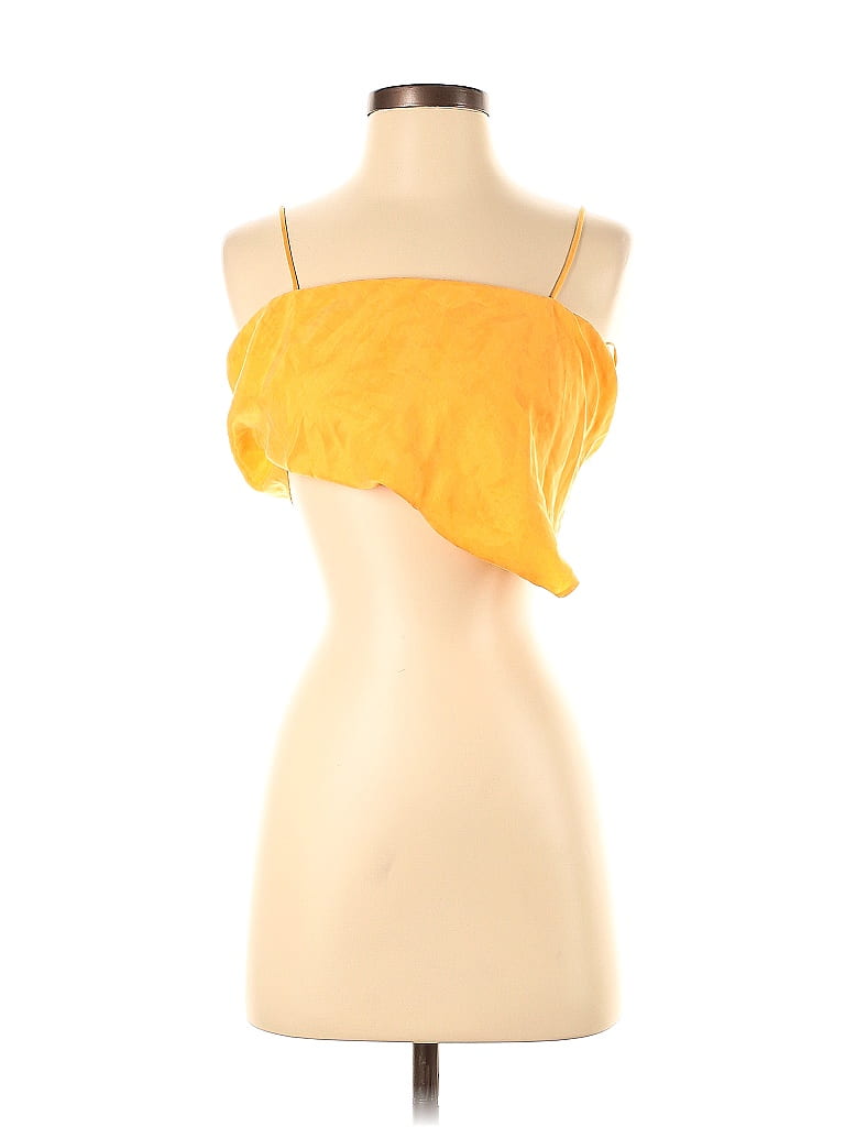 zara yellow ruffle top