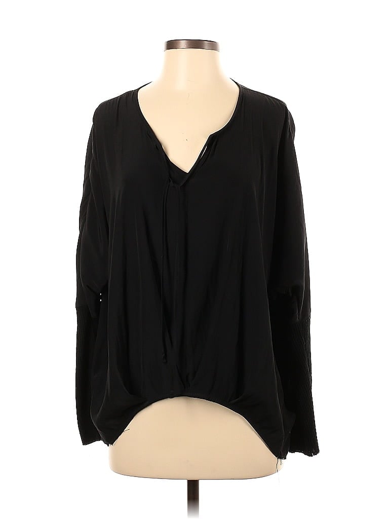 Pre-owned Lola And Sophie Long Sleeve Blouse In Black