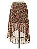 Status by Chenault 100% Polyester Jacquard Tortoise Floral Motif Paisley Baroque Print Floral Batik Brocade Tropical Brown Casual Skirt Size M - photo 1