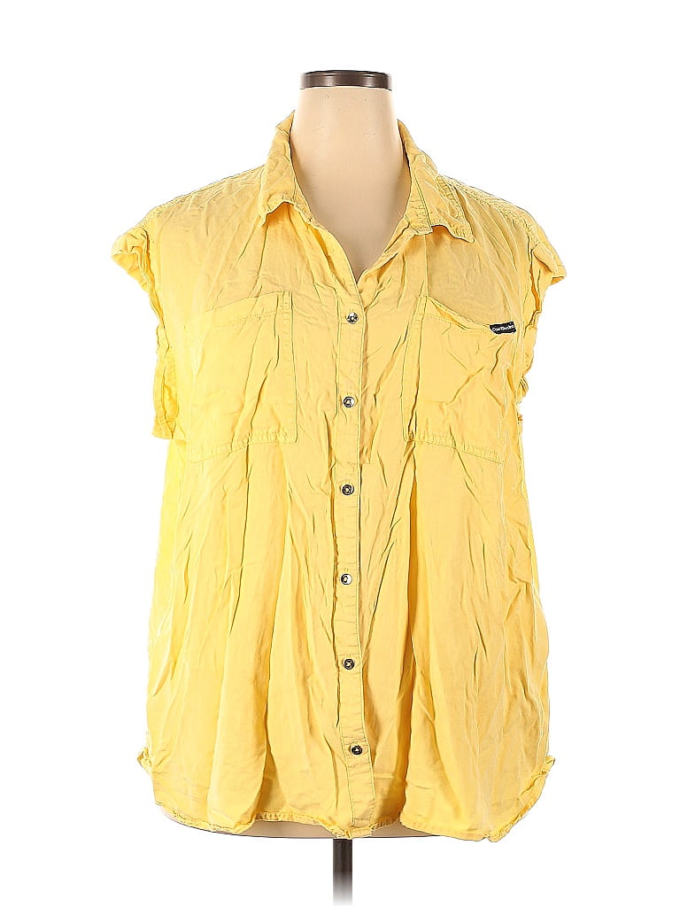 Pre-owned Calvin Klein Jeans Est.1978 Calvin Klein Jeans Sleeveless Button Down Shirt In Yellow