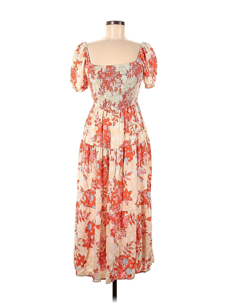 Zesica Floral Multi Color Orange Casual Dress Size M - 51% off | ThredUp