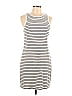 A New Day Stripes Ivory Casual Dress Size L - photo 1