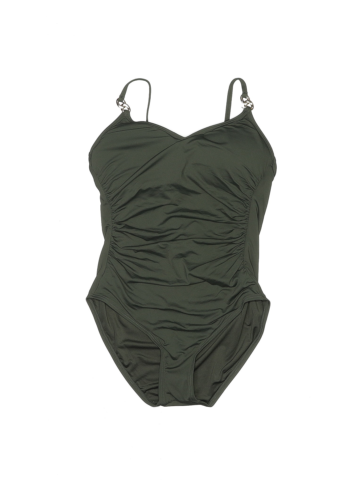 Michael Michael Kors Solid Green One Piece Swimsuit Size 12 63 Off