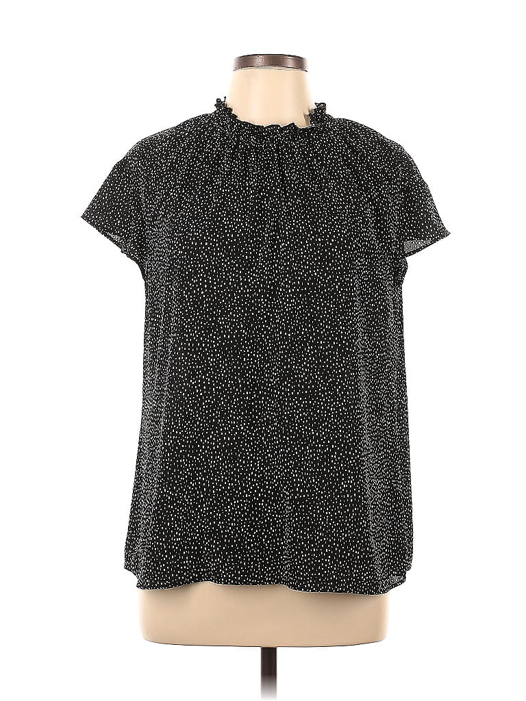 Express 100% Polyester Black Short Sleeve Blouse Size L - photo 1