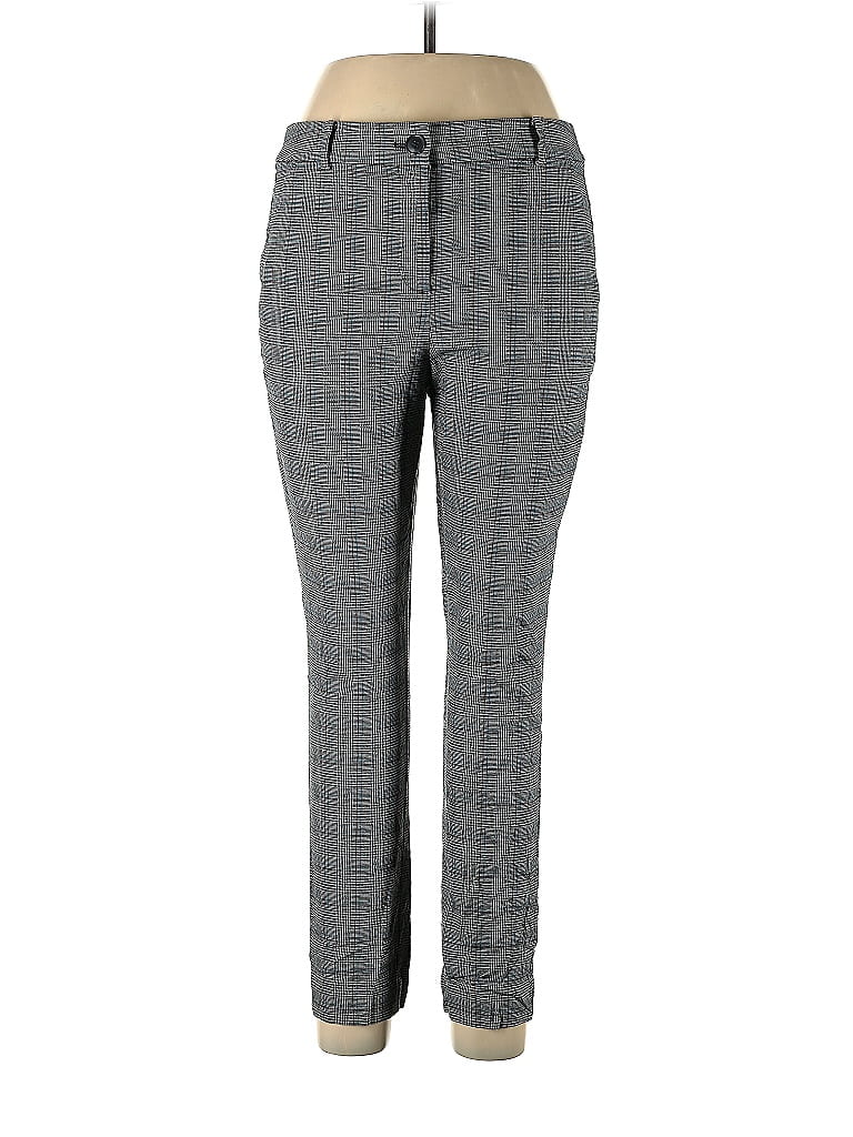 Ann Taylor LOFT Houndstooth Marled Grid Plaid Tweed Gray Khakis Size 10 - photo 1