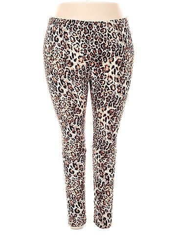 Bobbie Brooks Leopard Print Multi Color Brown Leggings Size 2X (Plus) - 23%  off