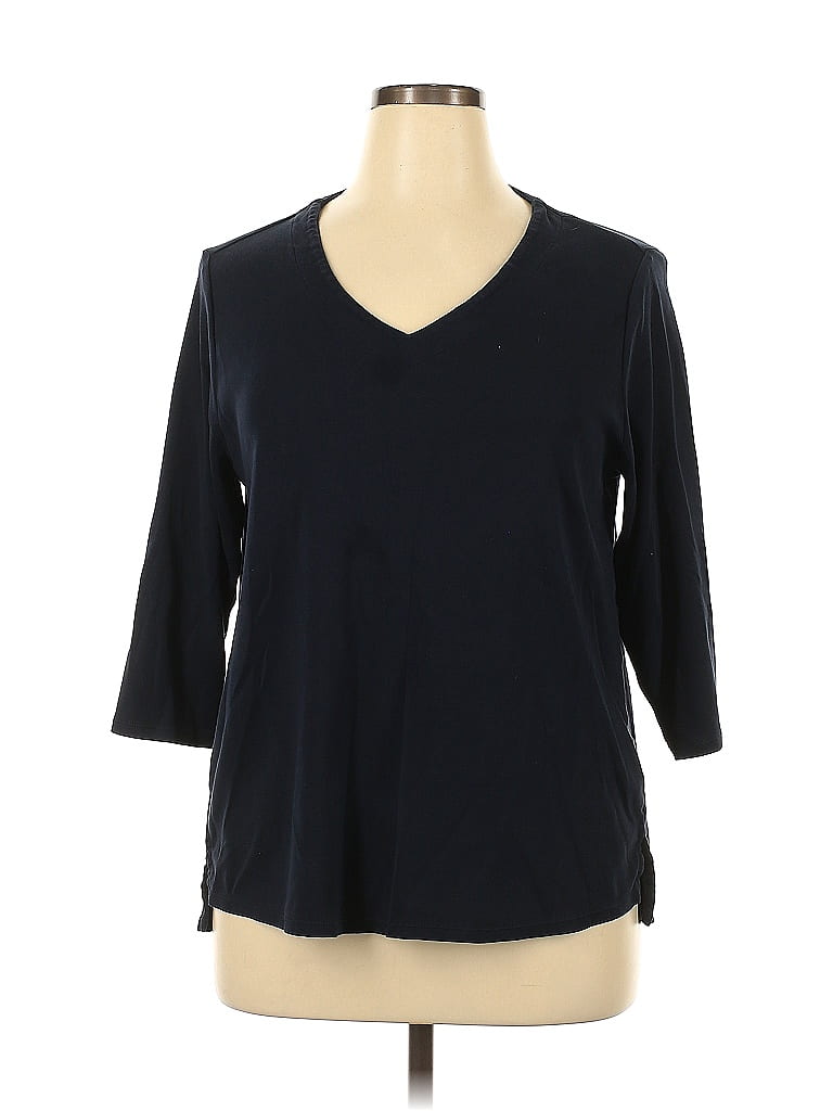 J.Jill 100% Cotton Black Long Sleeve T-Shirt Size XL - photo 1